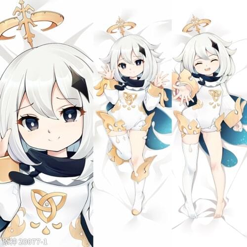 Anime Genshin Impact Paimon Dakimakura 2WAY Hugging Body Pillow Case Cosplay Japanese Game Otaku Pillow Cushion Cover