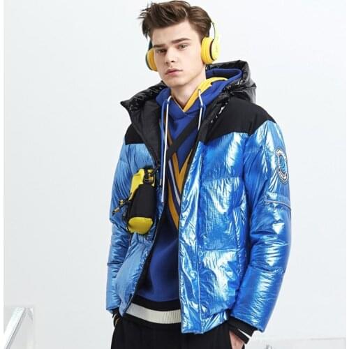 BOSIDENG PUFF Collection men down jacket mens New goose down warm coat contrast color fashion short jacket winter thicken light