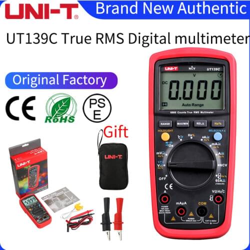 UNI-T UT139C UNIT Digital Multimeter Auto Range True RMS Meter Capacitor Tester Handheld 6000 Count Voltmeter Temperature