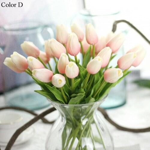 1PC PU Tulips Artificial Flowers Real touch artificiales para decora mini Tulip for Home Wedding decoration Flowers