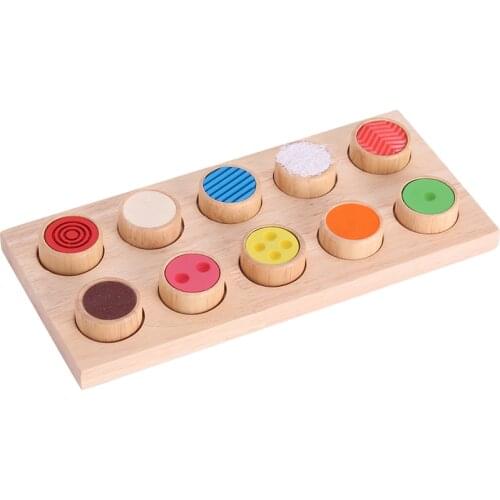 Wooden Montessori Texture Matching Cylinders Board Preschool Learning Educational Toys for Toddlers Juguetes Brinquedos MG2364H