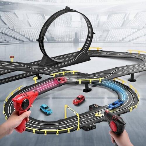 1:43 Scale Childrens Electric Railway Track Racing Toy Autorama Race Car Track Set Circuit Voiture Slot Car Speedway Kids Toys