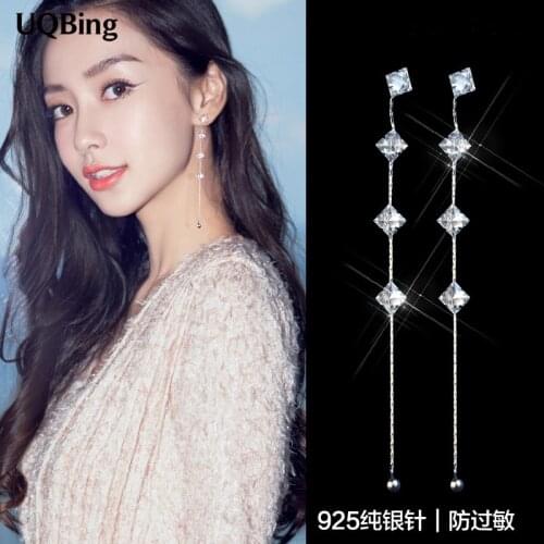 Europe Fashion 925 Sterling Silver Zirconia Crystal Stud Earrings For Women Jewelry