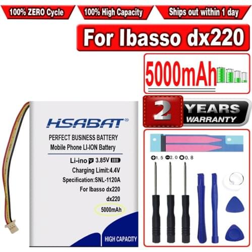 HSABAT 5000mAh Battery for Ibasso dx220 Player Li-po Lithium Polymer Rechargeable Accumulator