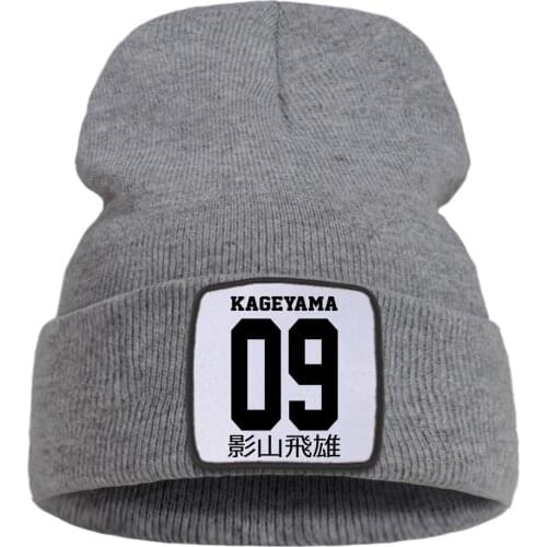 Kageyama Tobio Haikyuu Anime Prints Creativity Fashion Hat Knitted Caps Hip Hop Street Unisex Hats Outdoor Quality Beanie Cap