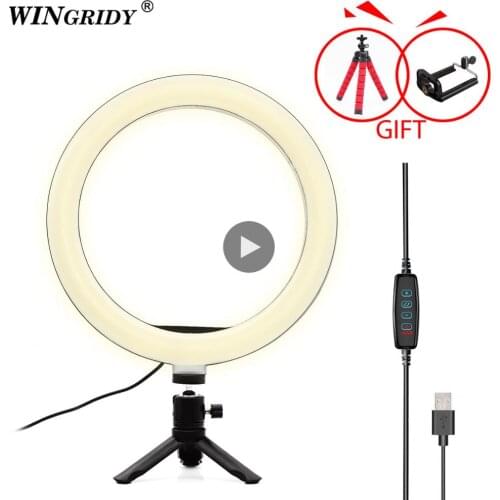 6in 10in 16cm 26cm LED Ring Light Phone Holder Selfie Mini tripod Ring Lamp For iphone huawei xiaomi Youtube Live broadcast Vide