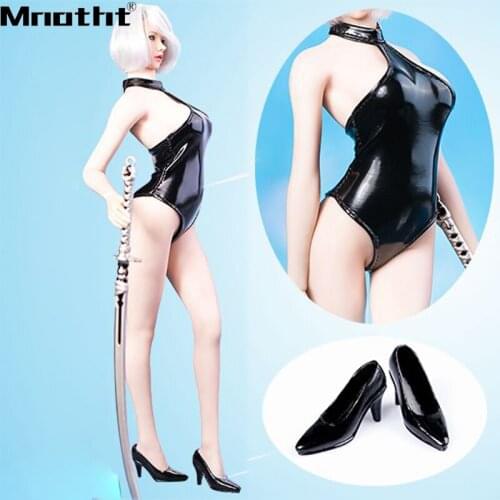 1/6 Scale MM06 YoRHa 2B red white Black Halter Bikini Swimsuit Costume Leather Clothes F 12'' Big Bust Body Action Figure m5