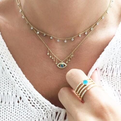Fashion fire opal Necklace For Women Top Quality Silver color Feminino Best Friend Female Choker Statement Necklace