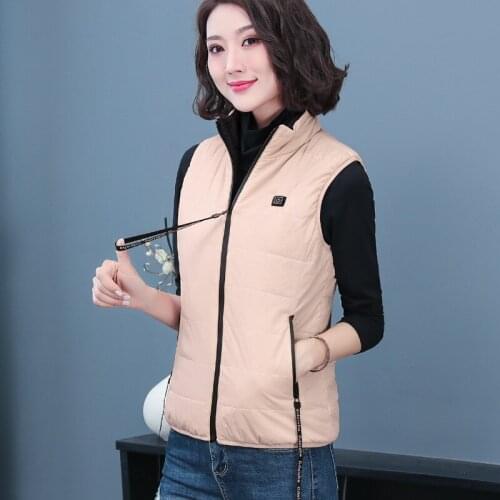 Fashion Heated Jacket Women 2020 Wineter Reversible Clothes Women Usb Heating Vest Black Coat Outdoor Electric Heated Jacket