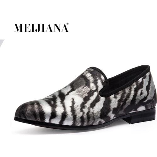MEIJIANA Man Shoes Brand Leather Lofers Man Shoes Casual Shoes Handmade Tiger Skin Sens Flats Luxury