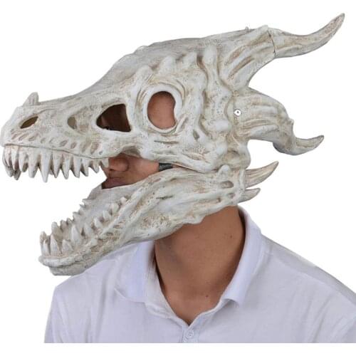 New Dragon Mask Movable Jaw Dino Mask Moving Jaw Dinosaur Decor Mask For Halloween Party Cosplay Mask Decoration