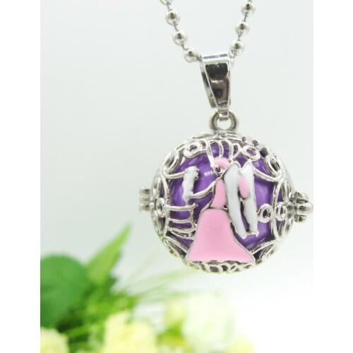 2017 Newest 12 Zodiac Designs DIY Locket Cage with Jingle Ball Fashion Harmony Chime Pendant Necklace Baby`s Gift