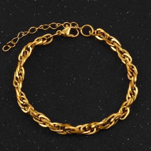 2020 Fashion Stainless Steel New Twisted Bracelet Men And Women Hip Hop Jewelry