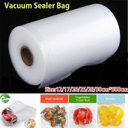New Kitchen Vacuum Sealer Bags Reusable Rolls Fresh-keeping Food Saver Storage Bag 12/17/20/25/28cm/30cm*500cm