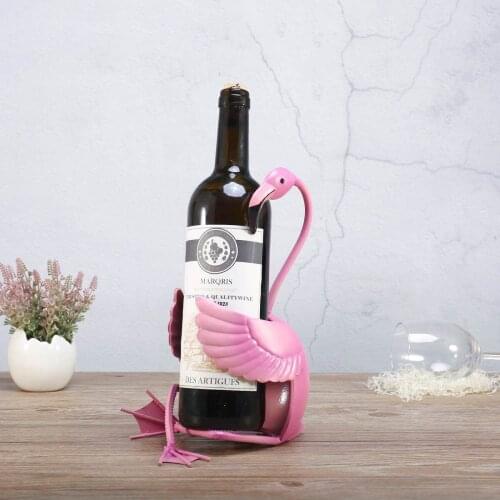 TOOARTS Flamingo wine holder Wine shelf Metal sculpture Practical sculpture Home decoration Interior decoration Crafts