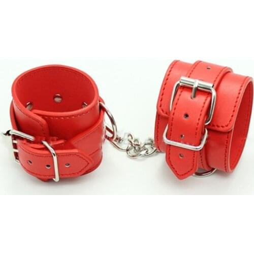 Sex Toys Locking Wrist Cuffs with Chain Restraint Handcuffs Fetish Bondage Ankle Cuffs Adult Game Sex Products Harness SP0042