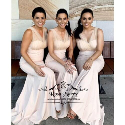 Sexy Plus Size Backless Mermaid Bridesmaids Dresses 2020 Cheap African Country Beach Formal Prom Maid Of Honors For Weddings