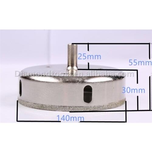 Talentool 140mm Diamond Coated Glass Drill Bit Hole Saw Glass Drill Bit Wet Use for Ceramic Glass Tile