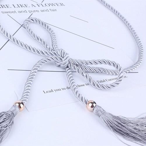 Vintage tasstel rope women belt female decorative dress fringed waist chain Korean version simple fashion strap