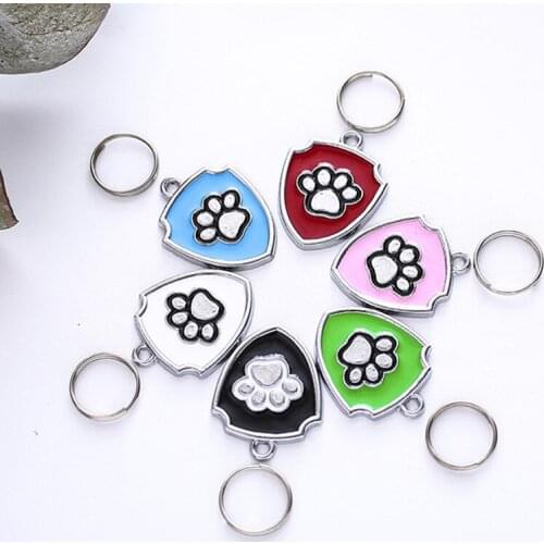 1Pc/3Pcs Dog Tags Engraved Cat Puppy Pet ID Name Dog Collar Tag Pendant Paw Shield Pet Accessories