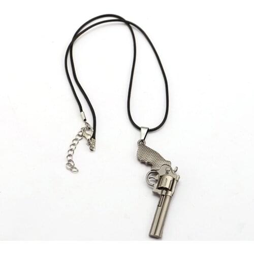 10pcs/lot Game BATTLEGROUNDS Necklace Revolver Shape Fashion Rope Pendant fans Gift Hot Anime Jewelry Accessories