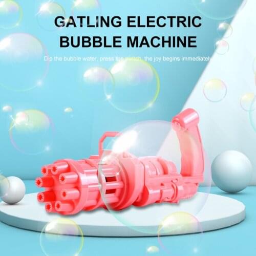 2021 Summer Gatling Bubble Machine Gold Bubble Gun Automatic Soap Bubbles Electric Bubble Blower Maker Outdoor Kids Toys 버블건
