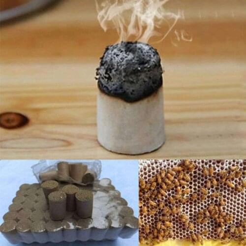 54pcs Smoked Tray Wormwood Smoke Bomb Bee Sterilization Smoker Vanilla Material About 18mm X 30mm