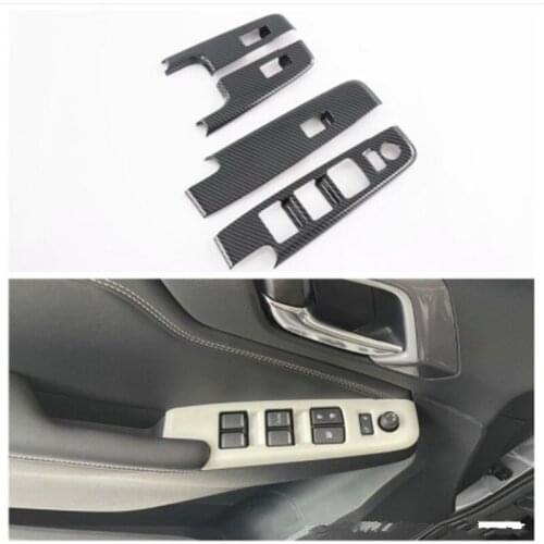 ABS Carbon fiber Car Window Lift Switch Button Panel Cover Frame Trim Sticker For ISUZU D-MAX 2021