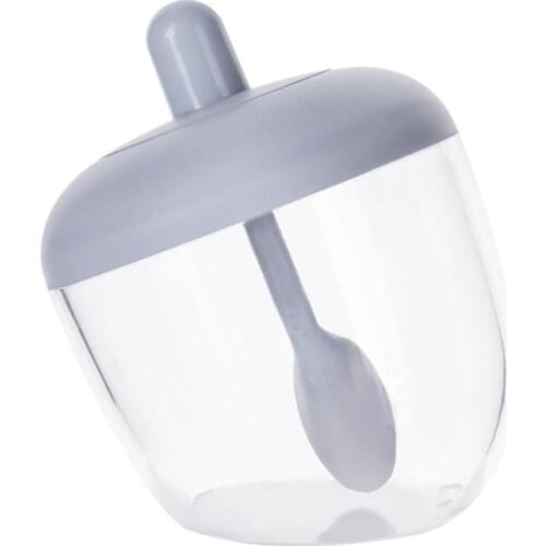 Spice Jar with Lid Spoon Set Plastic Herb Condiment Tins Salt Storage Container Seal Box Pepper Seasoning Cans Kitchen Organizer