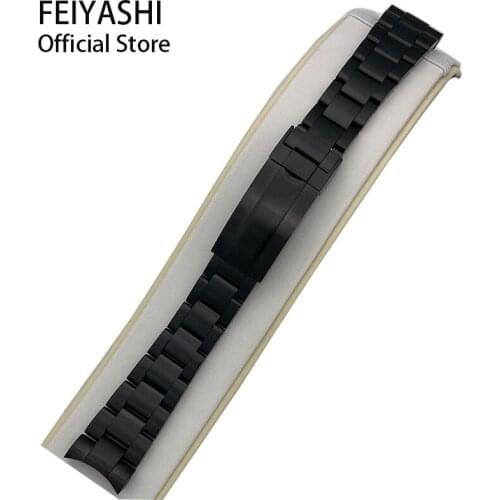 20mm 316L Stainless Steel watches Bracelet Mens black Watchband strap Accessories Wristband For submariner daytona 40mm case