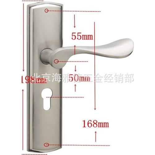 Europe Classic Style Aluminum door lock Indoor Dual Latch Room Door Panel Handle Lock With Key