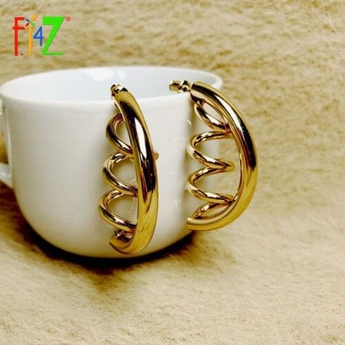 F.J4Z New Arrival Punk Earrings for Women Hit-Hop Metal Tube Spiral Club Show Earring Lady Party Jewelry Gifts Dropship