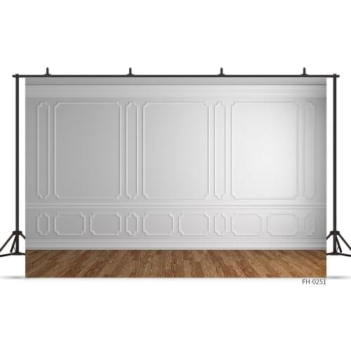 White Wall Wooden Floor Pattern Backdrop For Photo Studio Baby Shower Party Portrait Newborn Children Pet Background Photography