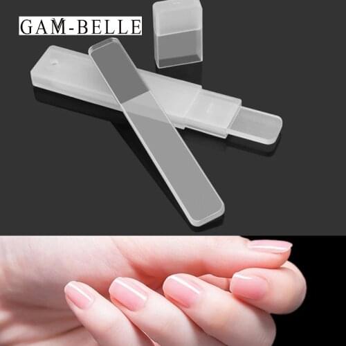 GAM-BELLE 1Pc Professional Nano Glass Nail File Sanding Polishing Glass Cleanable Transparent Buffer Nail Art Manicure Tool