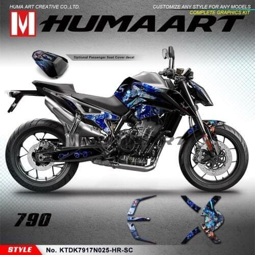 HUMAART Motorcycle Graphics Decorative Sticker Kit for 890 R 2020 2021 with Seat Cowl Decals