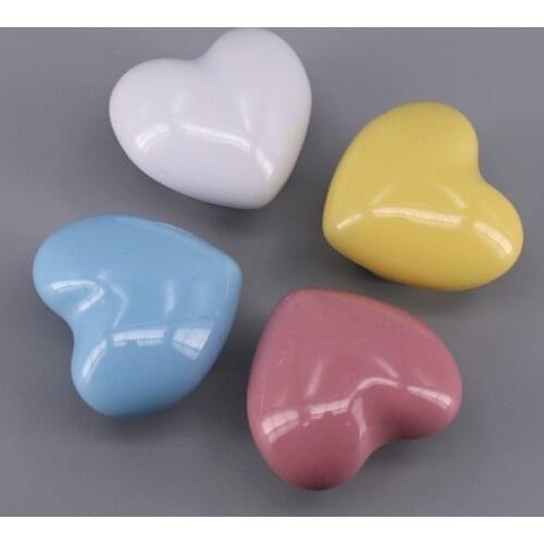 4 Colors heart Ceramic Drawer Knobs Pulls Dresser handles Unique Cabinet Knobs Furniture Hardware