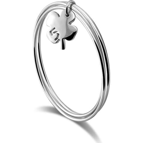 Contracted Sexy Womens Fashion Three Circles Bracelet Bangle Simple Design Clover Heart Lock Cuff Bangle 925 Silver Jewelry