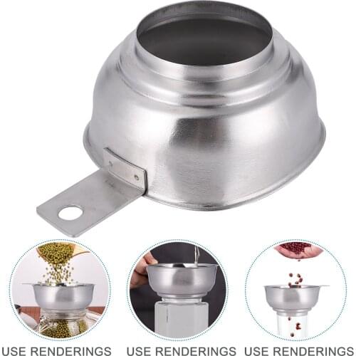 1pc Stainless Steel Square Wide Mouth Funnel Large Diameter Oil Leakage Jam Funnel with Handle Kitchen Gadget Kitchen Restaurant