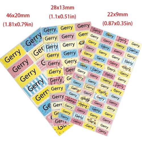 Fashion Multi Color Personal Name Stickers Custom School Label Water Proof Stationery Tags Decal Sticker For Girl Scrapbook