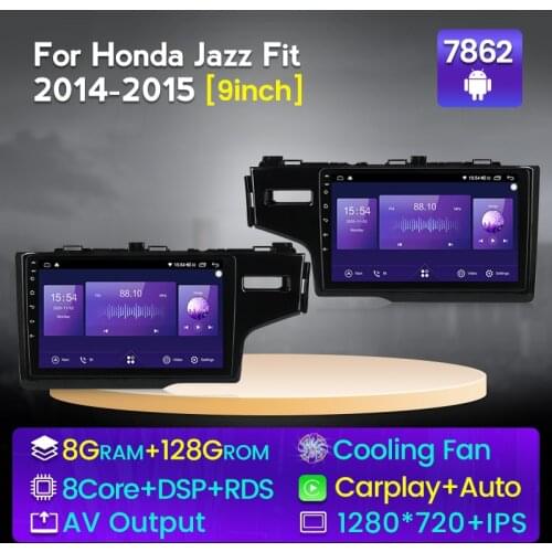 NaviFly QLED Screen 1280*720 Android 10.0 For Honda Jazz 3 2015 - 2020 Fit 3 GP GK 2013 - 2020 Car Radio Multimedia Video Player