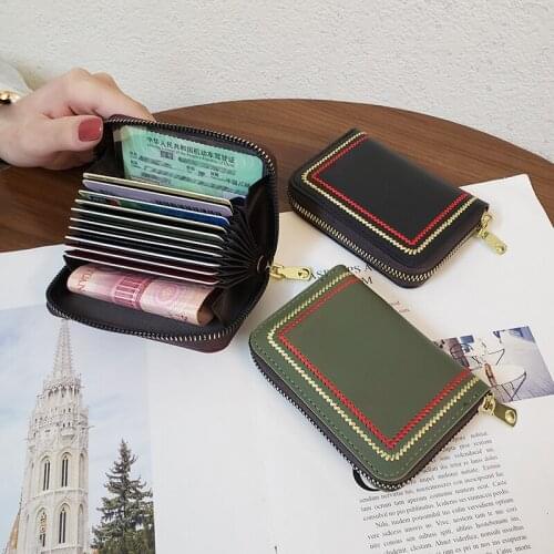2021 New Anti Degaussing Zipper Card Bag Fashion Mens and Womens Multi Card Slot Zero Wallet Credit Card Wallet Card Holder