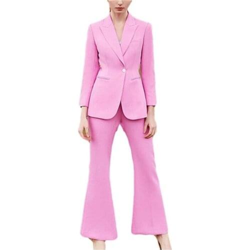 Pink WOmen Blazer Suit for Business Pantsuits Office Formal Party Ladies Work Wear Blazer Outfit Pantsuit Custom Made