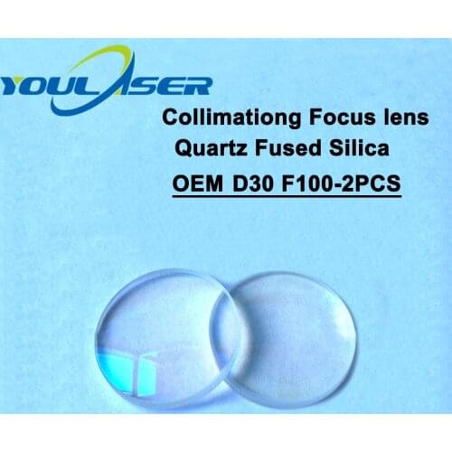 Spherical Collimating YAG Focus Lens D30 F100 2Pcs Precitec OEM Quartz Fused Silica for Fiber Laser Machine