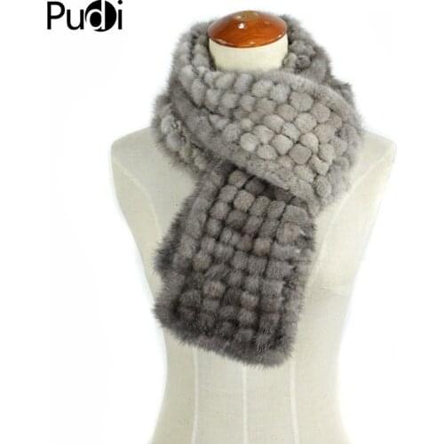 SCM034 The New Women Winter Scarf Genuine Mink Fur Scarf Winter Womens Warm Brand New Real Mink Fur Scarves