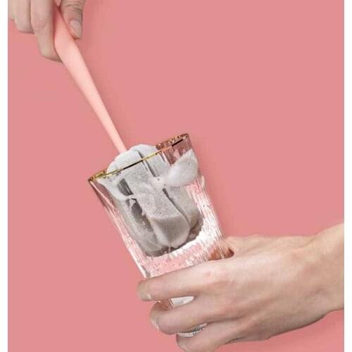 Sponge Cleaning Tool Washing Cup Brush For Feeding Bottle Coffee Tea Glass Brush Long Handle Hanging Storage Convenient Kitchen