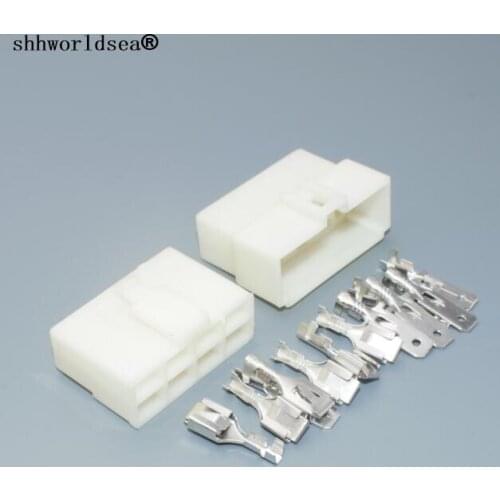 Shhworldsea Free Shipping 10Set Motorcycle Car ATV Scooter Boat Male Female 8 Way auto Connectors 6.3mm Terminal