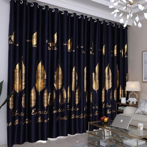 Silver Leaf Blackout Curtain for Bedroom Gold Shiny Kids Children Nursery New Home Decor Window Treatment Drapes JS36C