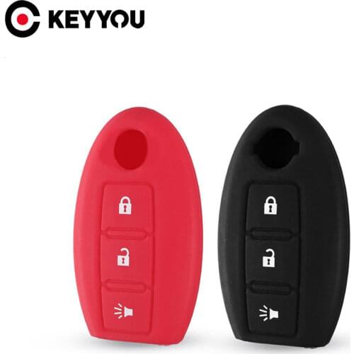 Dandkey Silicone Case Cover For Nissan Maxima Altima Teana Tiida Sylphy Sunny X-Trail 3 Buttons Key Fob