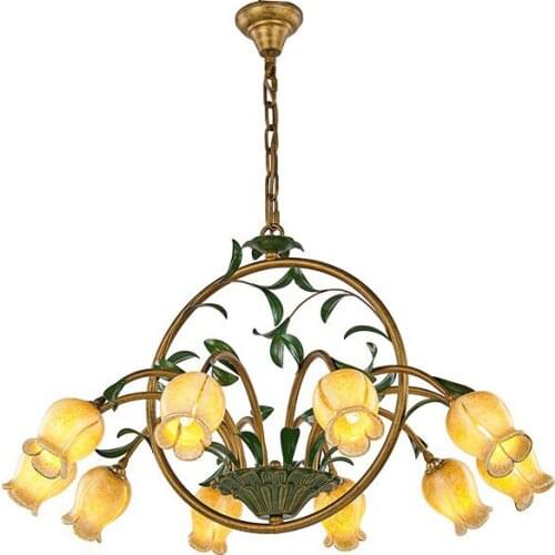 Flower led Chandelier Lighting Garden Chandelier Living Room Dining Room Decoration Chandelier Bedroom European Glass Chandelier