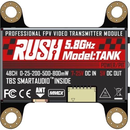 RUSH VTX TANK 5.8GHz 48CH PIT/25/200/500/800mW Smart Audio Transmitter For RC FPV Racing Drone